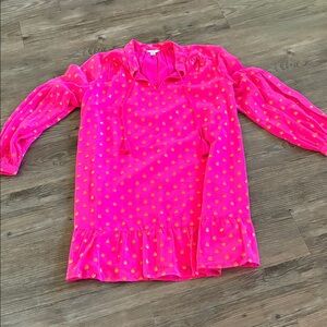 Pink and Gold Polka Dot dress